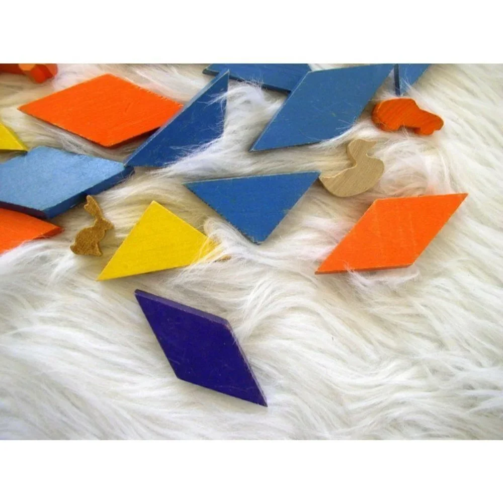 Children's Wooden Pattern Blocks Lot of 59 Pcs